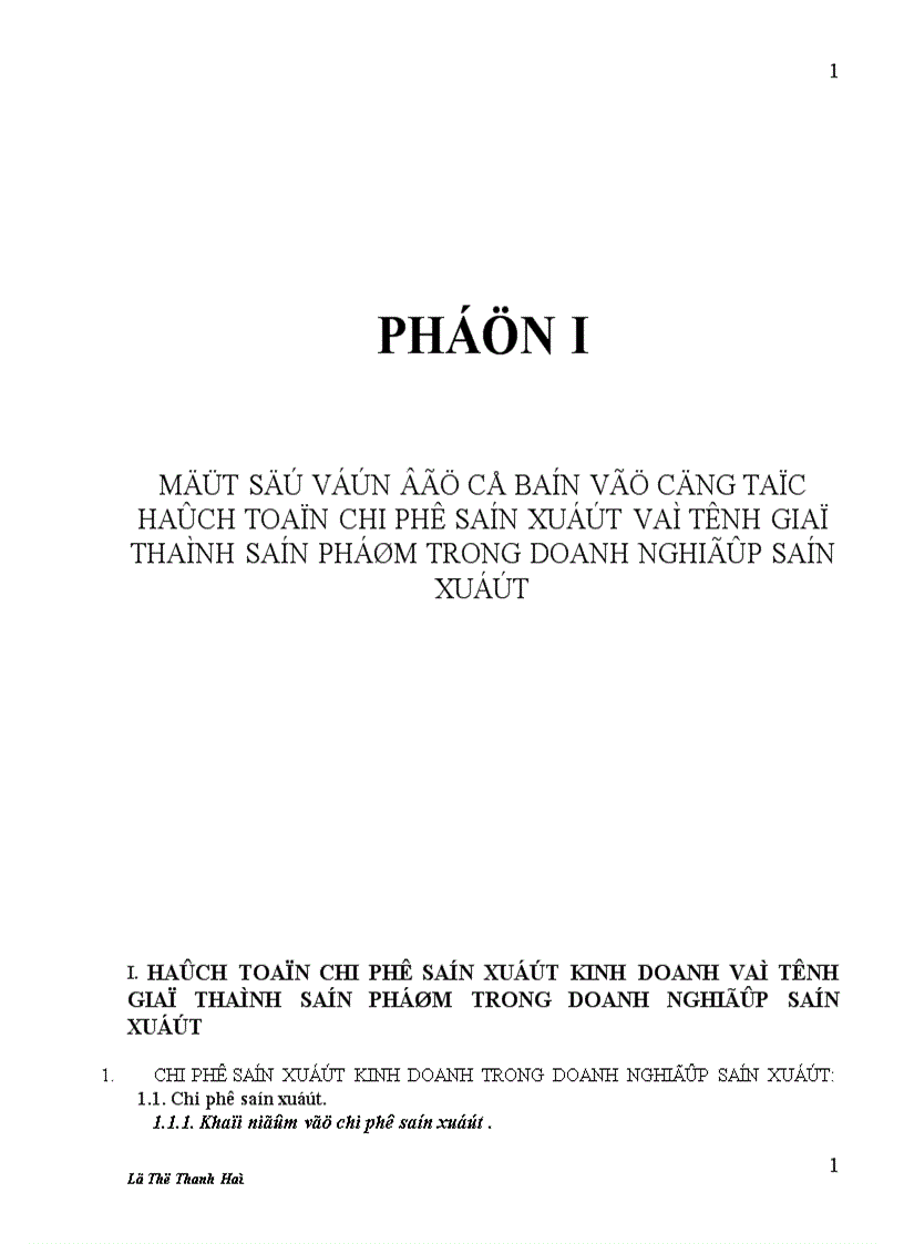 image for page Tiểu luận về Hạch toán chi phí sản xuất và tính giá thành sản phẩm