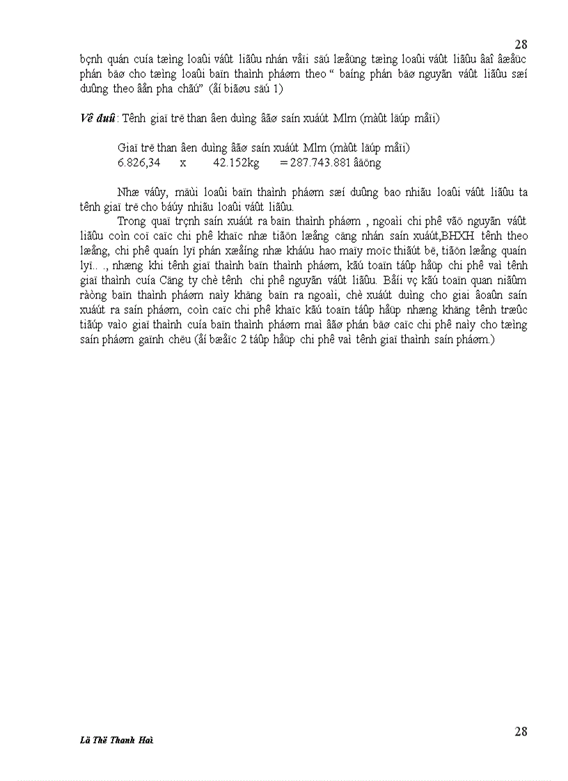 image for page Tiểu luận về Hạch toán chi phí sản xuất và tính giá thành sản phẩm