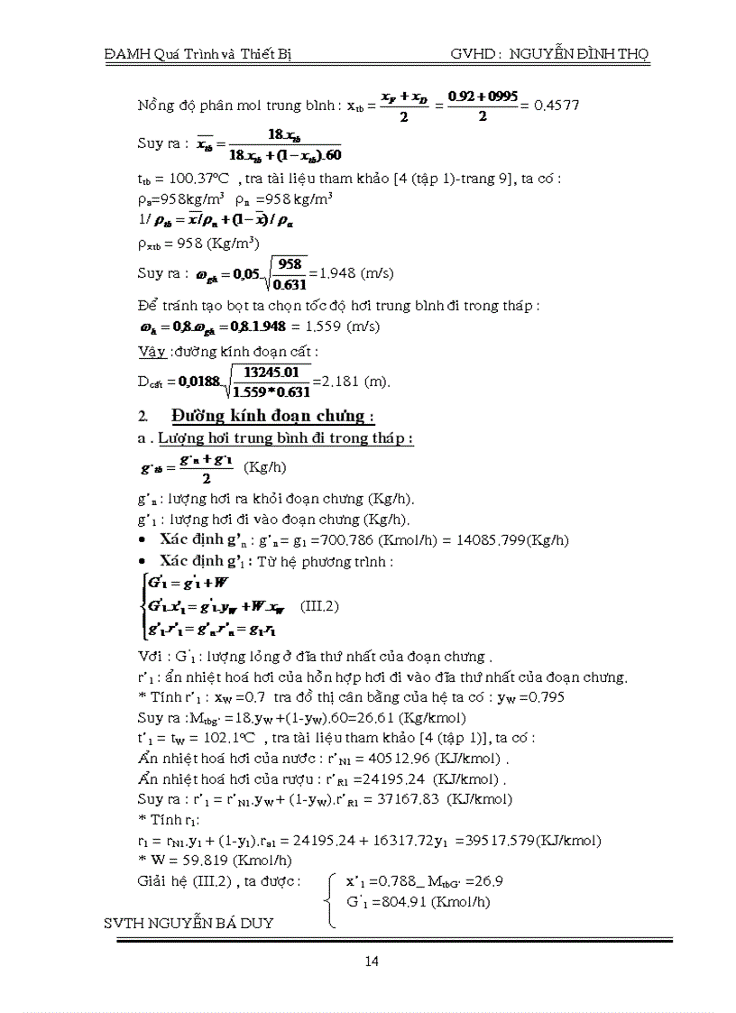 image for page Thiết kế tháp chưng cất hệ acid axetic Nước hoạt động liên tục với năng suất nhập liệu 5m3 h có nồng độ 8 mol acid axetic