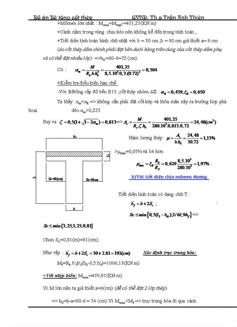 image for page Thiết kế sàn Bê tông cốt thép kiểu sàn sườn toàn khối có bản loại dầm Đồ án BTCT