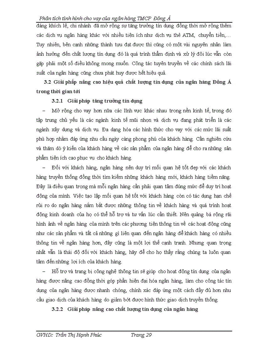 image for page Phân tích tình hình cho vay của ngân hàng thương mại cổ phần Đông Á