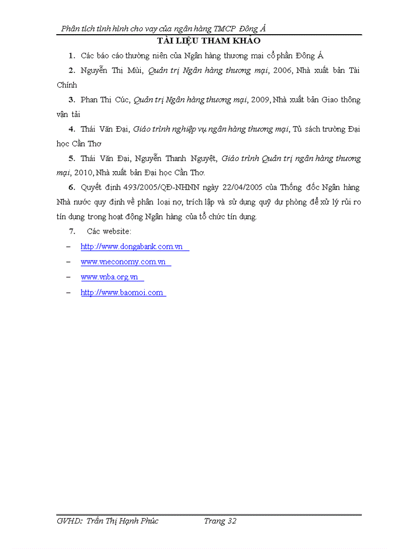 image for page Phân tích tình hình cho vay của ngân hàng thương mại cổ phần Đông Á