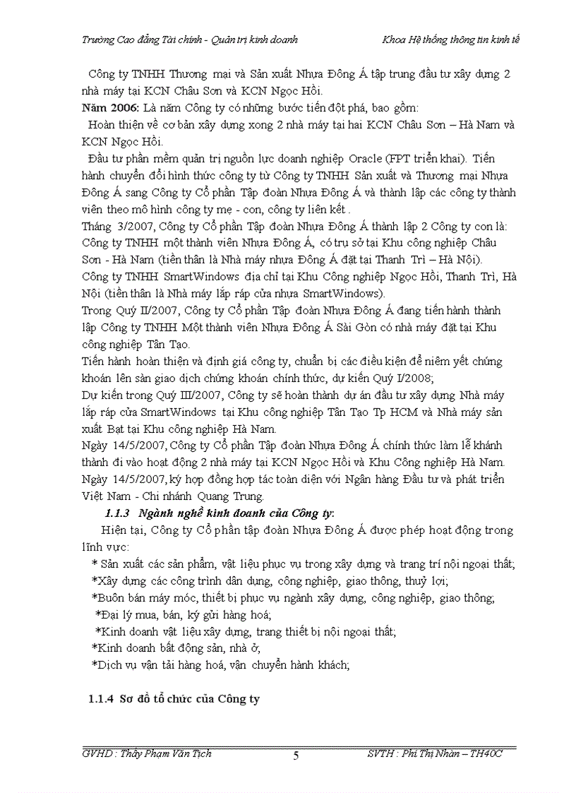 image for page Xây dựng phần mềm Quản Lý Bán Hàng cho công ty cổ phần tập đoàn nhựa Đông Á