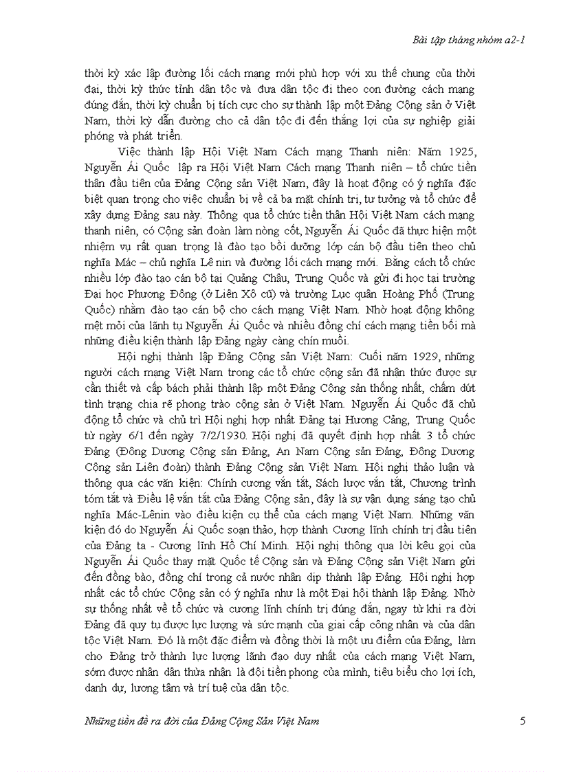 image for page Tiền đề ra đời của Đảng Cộng Sản Việt Nam