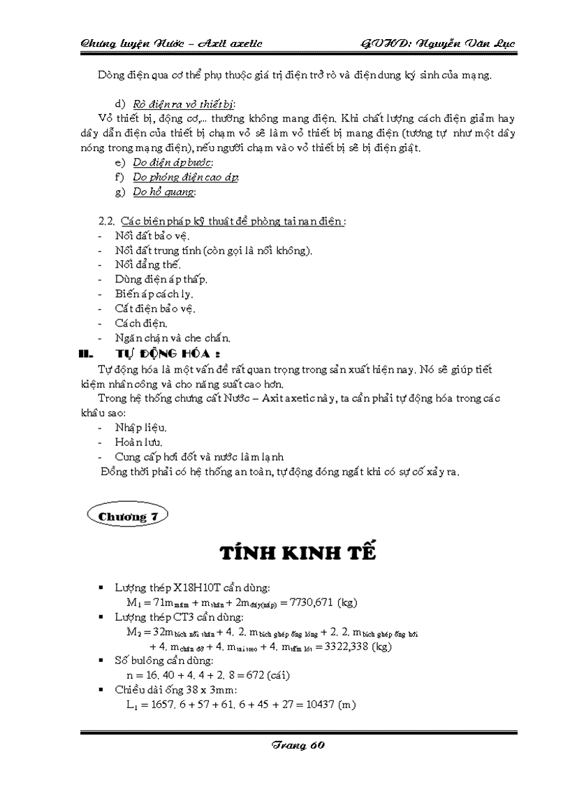 image for page Thiết kế hệ thống chưng cất Nước Axit axetic có năng suất là 3000 kg h nồng độ nhập liệu là 30 khối lượng nồng độ sản phẩm đỉnh là 95 5