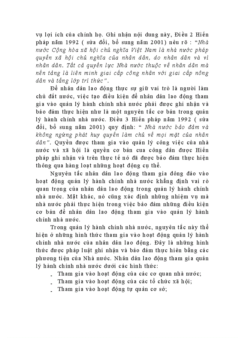image for page Phân tích nguyên tắc nhân dân lao động tham gia đông đảo vào quản lý hành chính nhà nước và đánh giá việc vận dụng nguyên tắc này trong quản lý hành chính nhà nước ở nước ta hiện nay