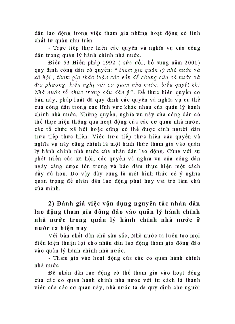 image for page Phân tích nguyên tắc nhân dân lao động tham gia đông đảo vào quản lý hành chính nhà nước và đánh giá việc vận dụng nguyên tắc này trong quản lý hành chính nhà nước ở nước ta hiện nay