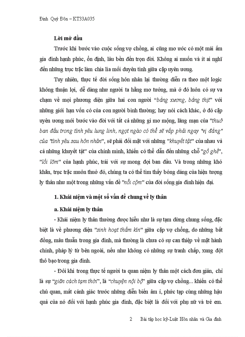 image for page Trình bày những hiểu biết của em về Ly thân theo hướng luật học