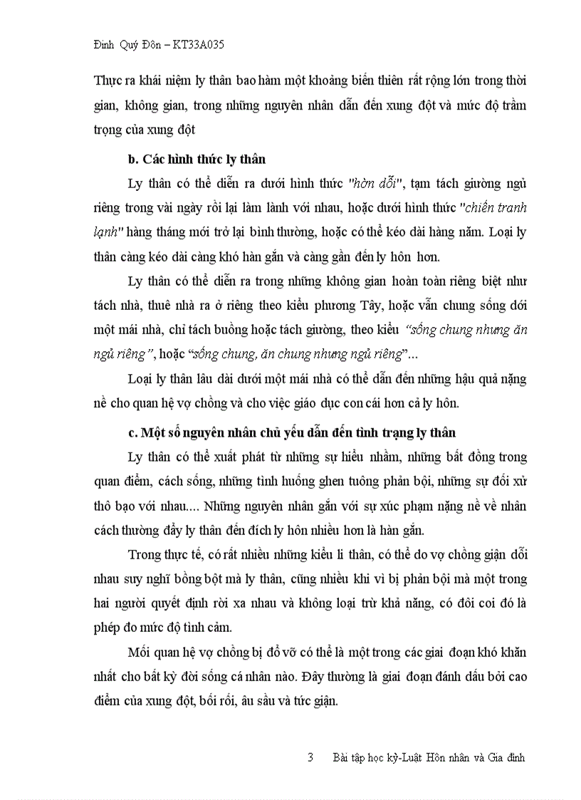 image for page Trình bày những hiểu biết của em về Ly thân theo hướng luật học