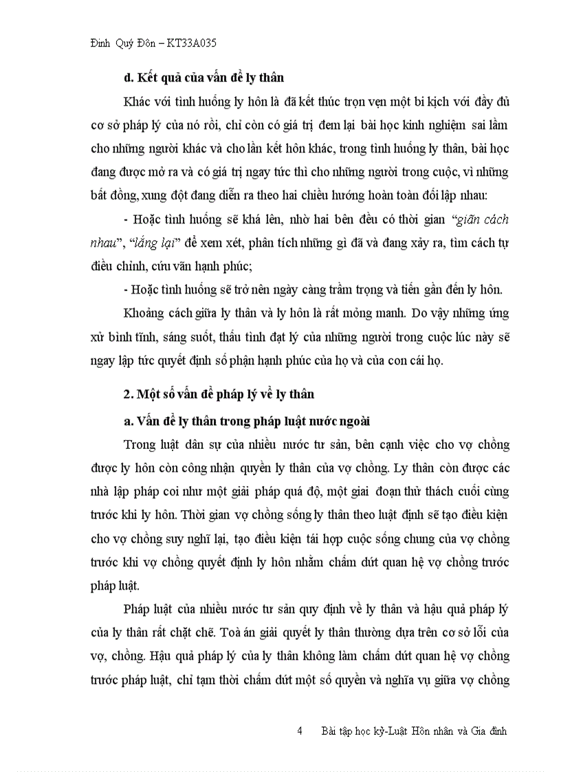 image for page Trình bày những hiểu biết của em về Ly thân theo hướng luật học