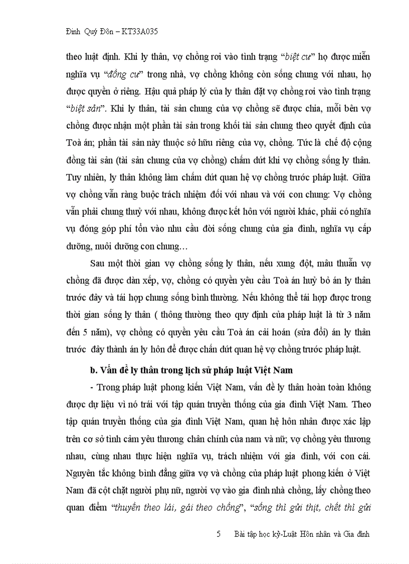 image for page Trình bày những hiểu biết của em về Ly thân theo hướng luật học