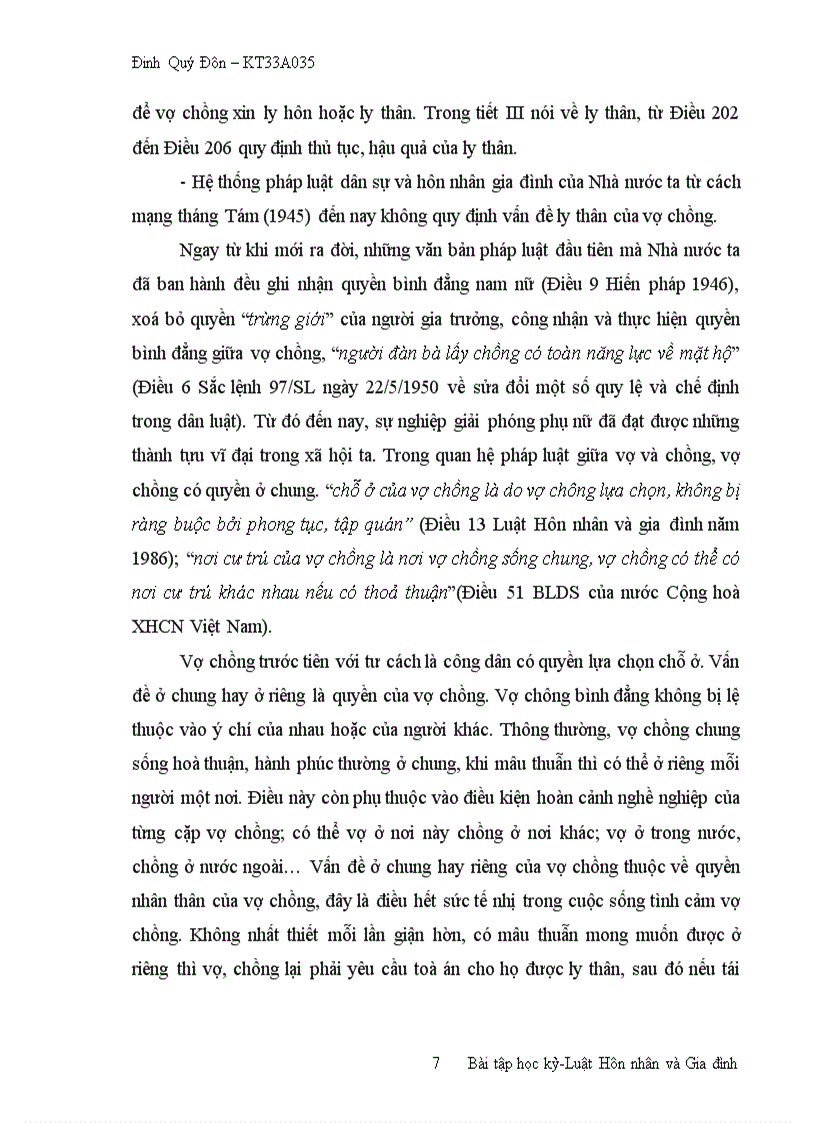 image for page Trình bày những hiểu biết của em về Ly thân theo hướng luật học