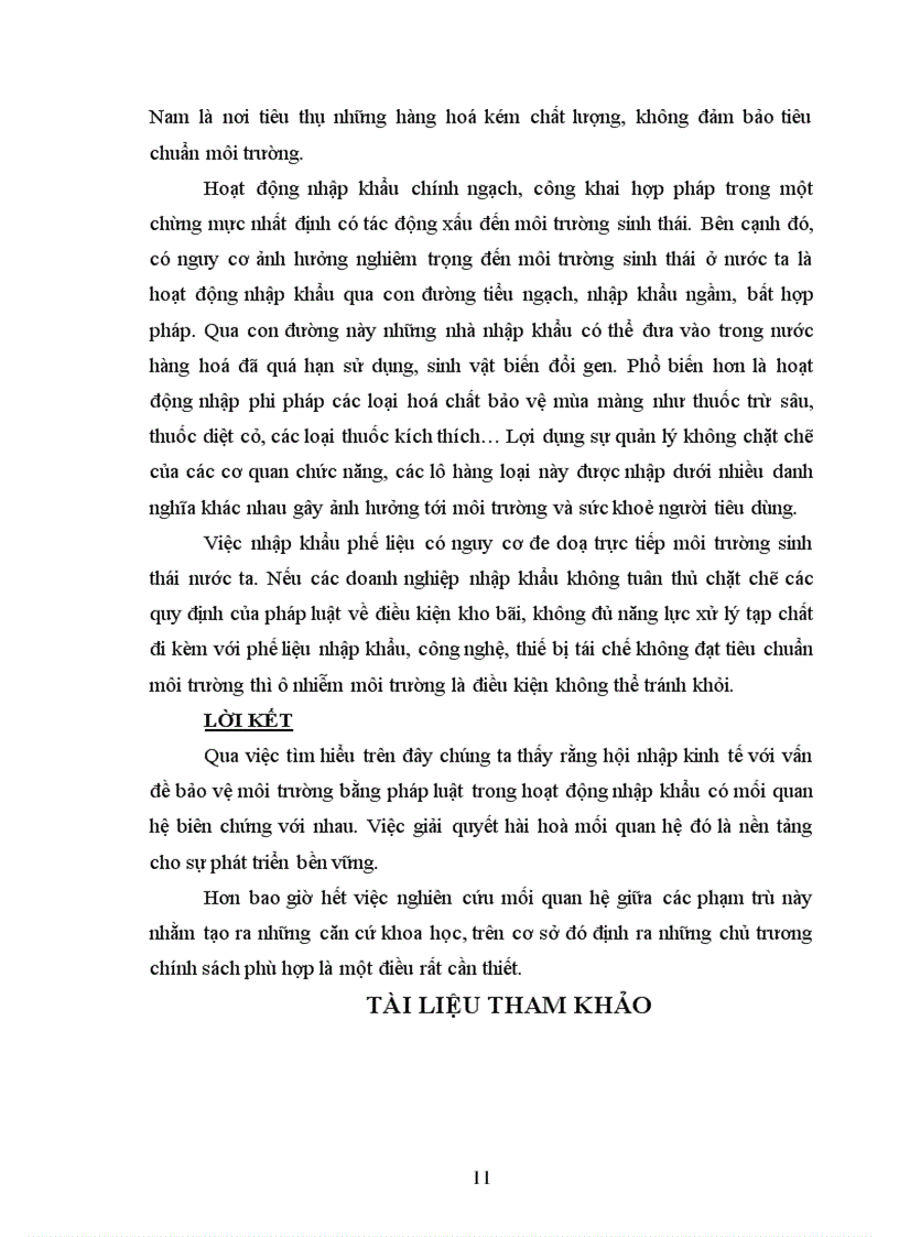 image for page Tác động của hội nhập kinh tế đến bảo vệ môi trường bằng pháp luật trong các lĩnh vực nhập khẩu