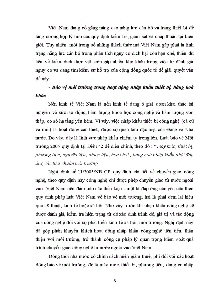 image for page Tác động của hội nhập kinh tế đến bảo vệ môi trường bằng pháp luật trong các lĩnh vực nhập khẩu 1