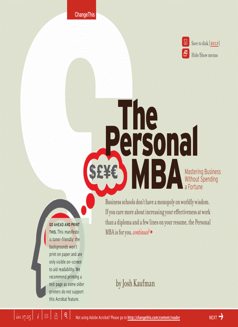 The personal MBA Thạc sỹ Quản trị Kinh doanh cá nhân