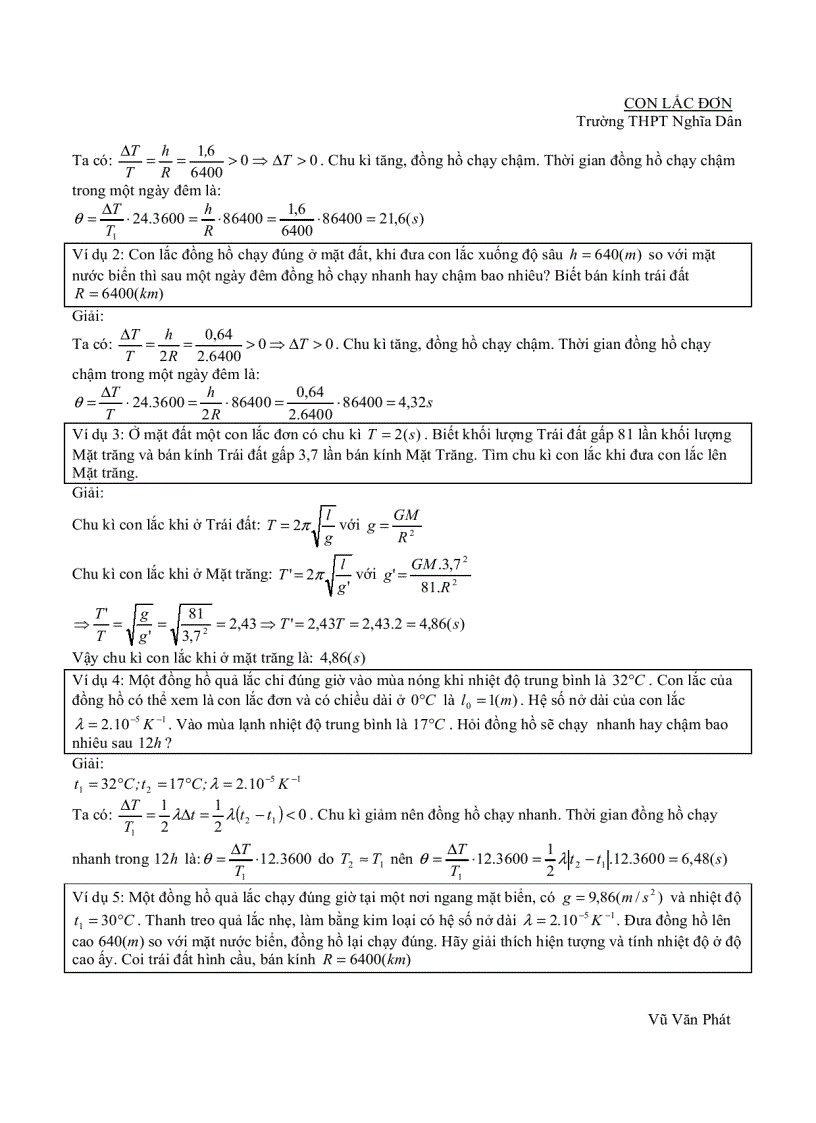 image for page CHUYÊN ĐỀ Con lắc đơn