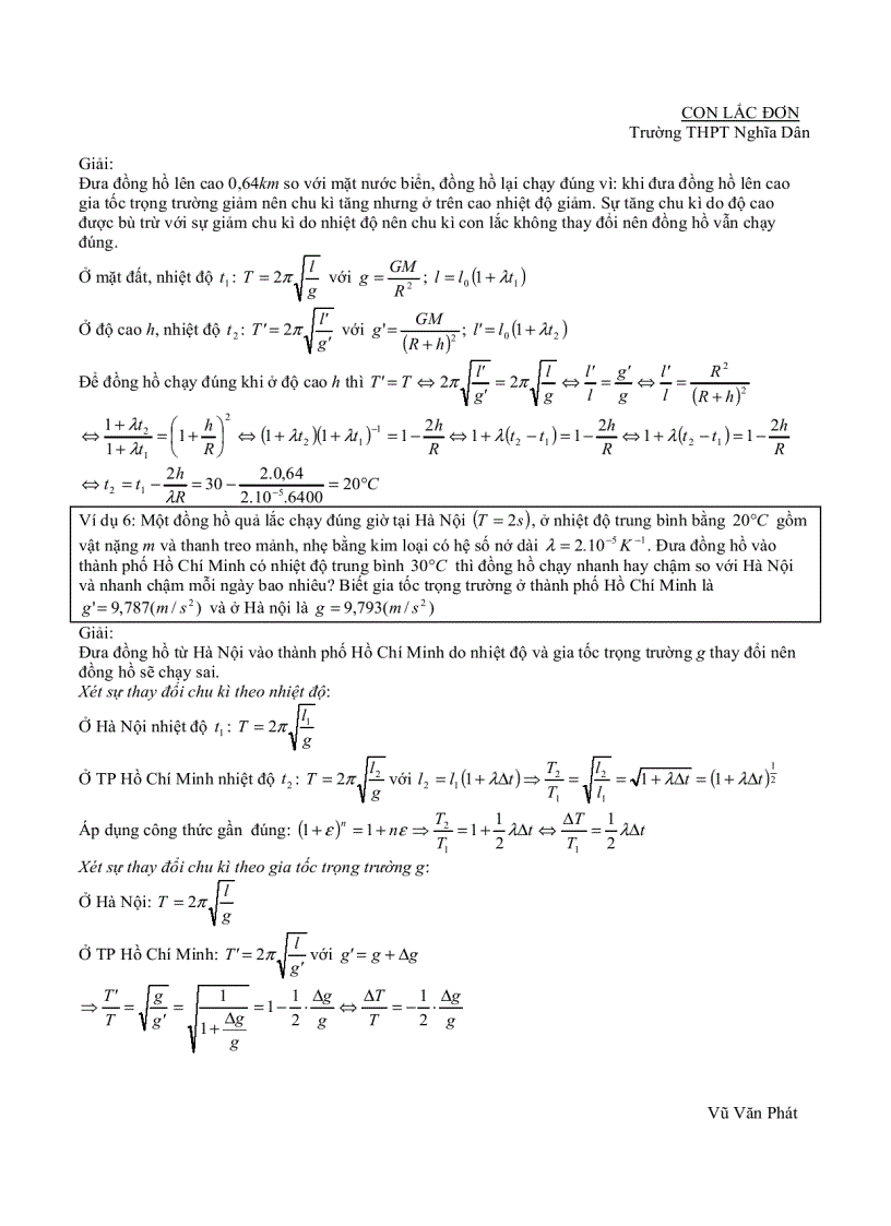 image for page CHUYÊN ĐỀ Con lắc đơn