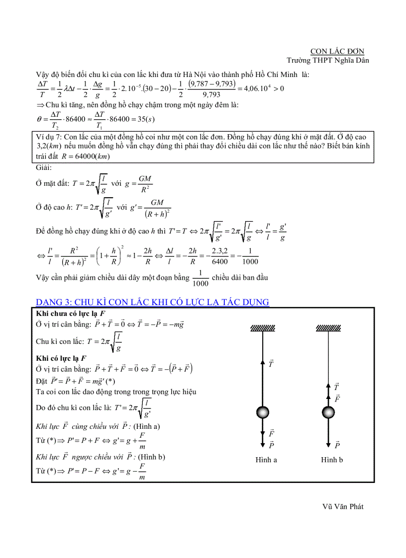 image for page CHUYÊN ĐỀ Con lắc đơn