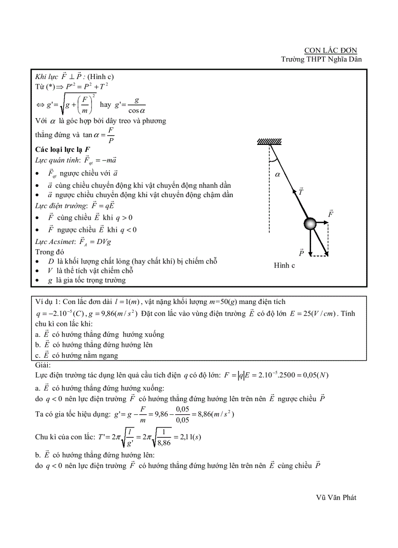 image for page CHUYÊN ĐỀ Con lắc đơn