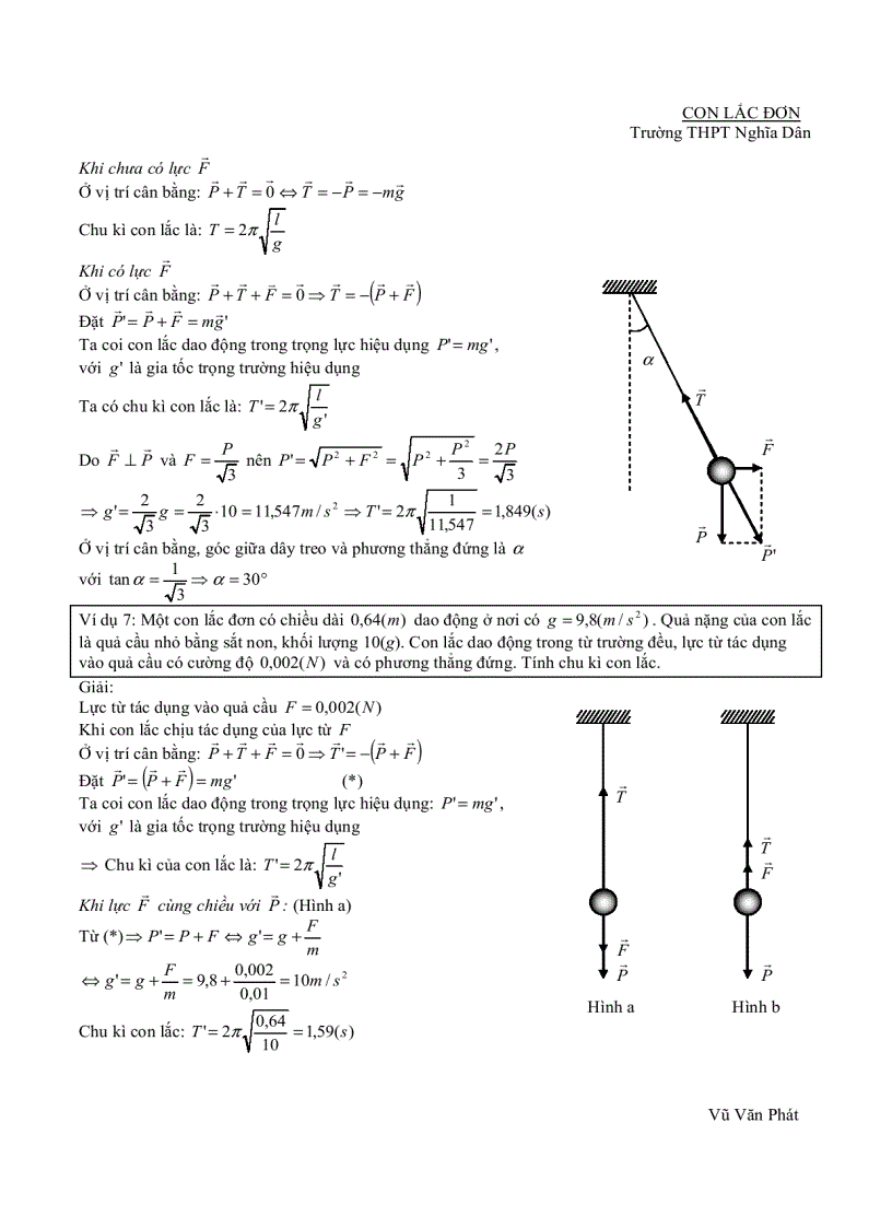 image for page CHUYÊN ĐỀ Con lắc đơn