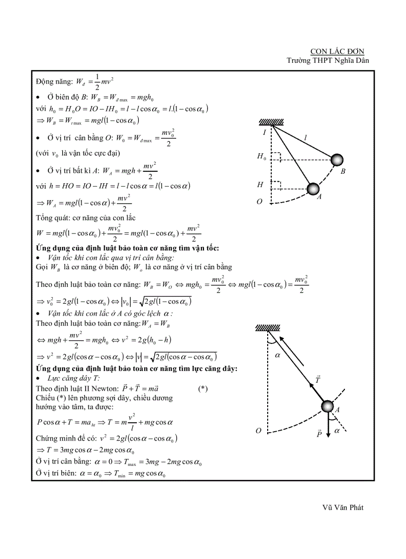 image for page CHUYÊN ĐỀ Con lắc đơn