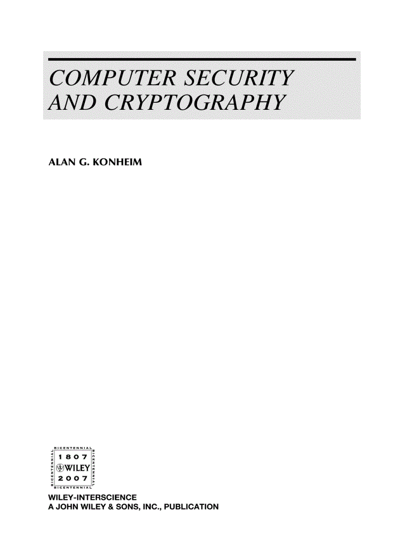 image for page Computer security and cryptography