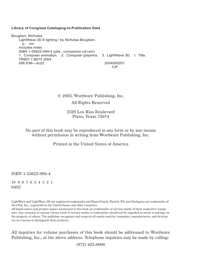 image for page Lightwave 3d 8 lighting