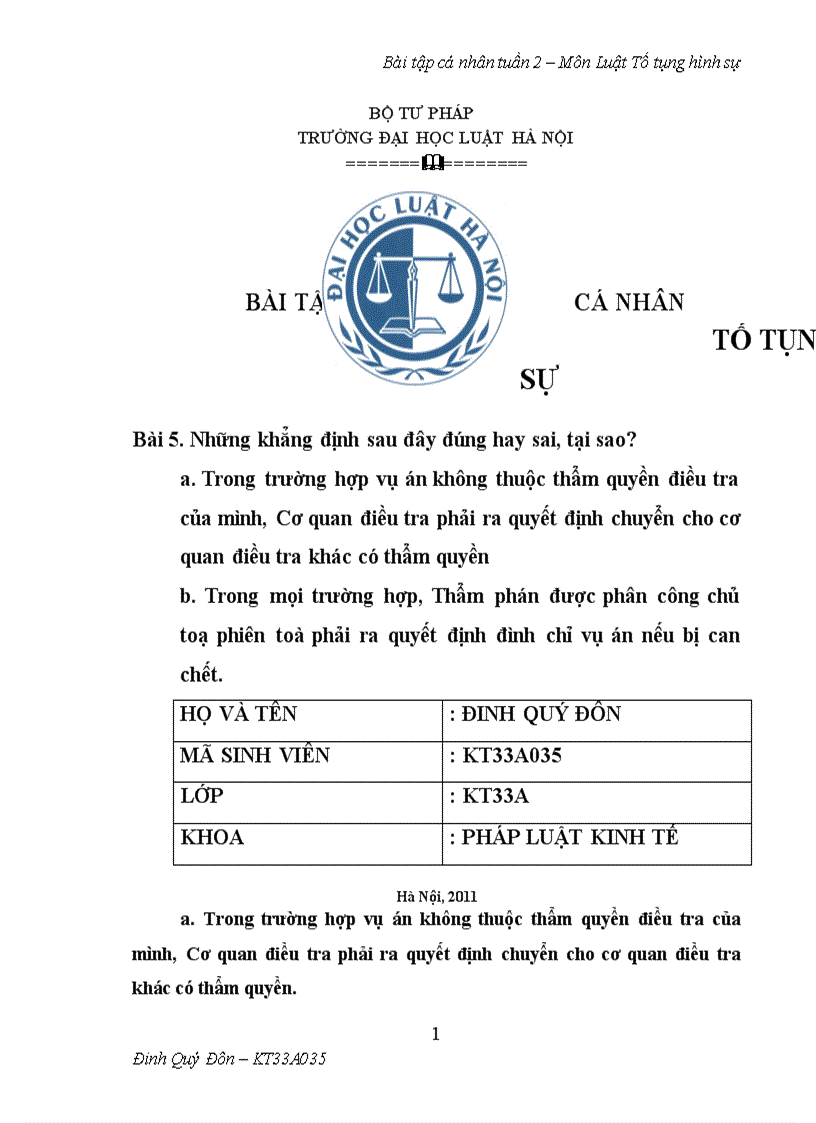 image for page Tố tụng hình sự khẳng định đúng sai 3