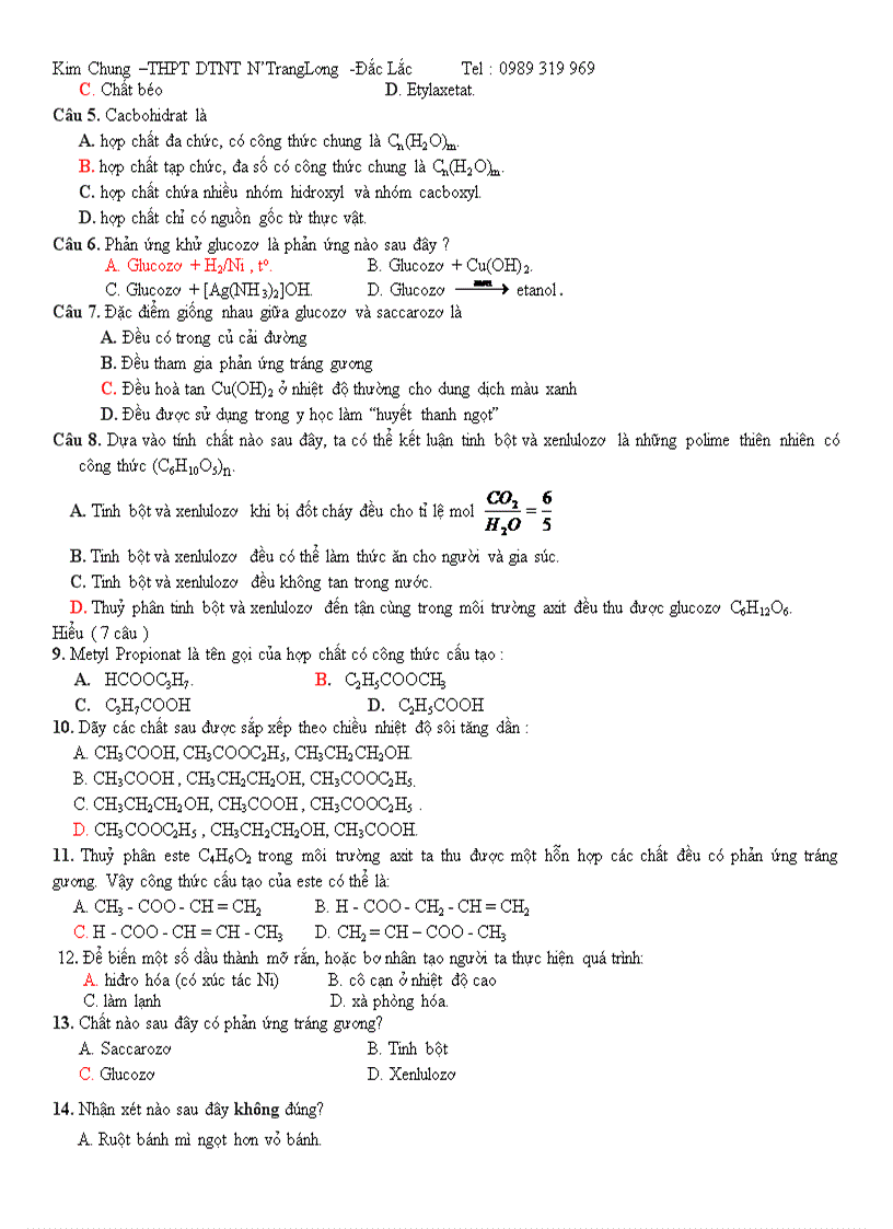 image for page MA TRẬN RA ĐỀ KIỂM TRA TIẾT 12 Môn Hóa học Lớp 12 CB