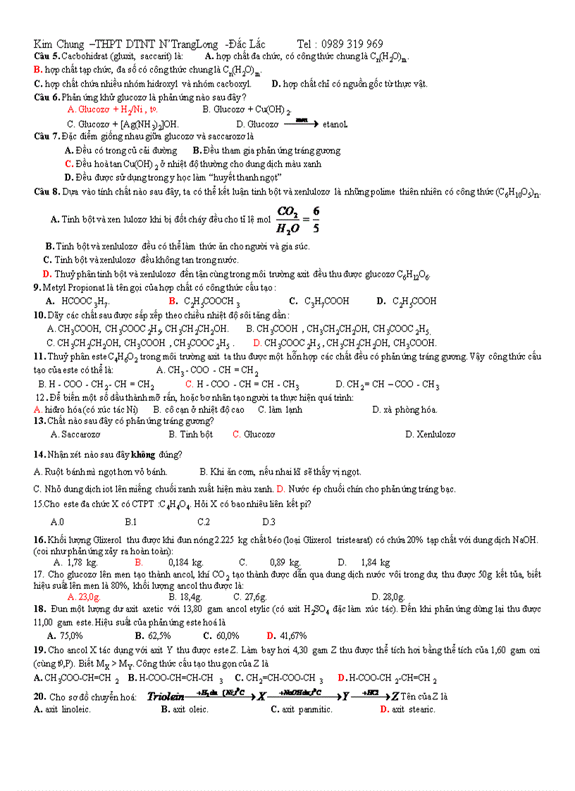 image for page MA TRẬN RA ĐỀ KIỂM TRA TIẾT 12 Môn Hóa học Lớp 12 CB