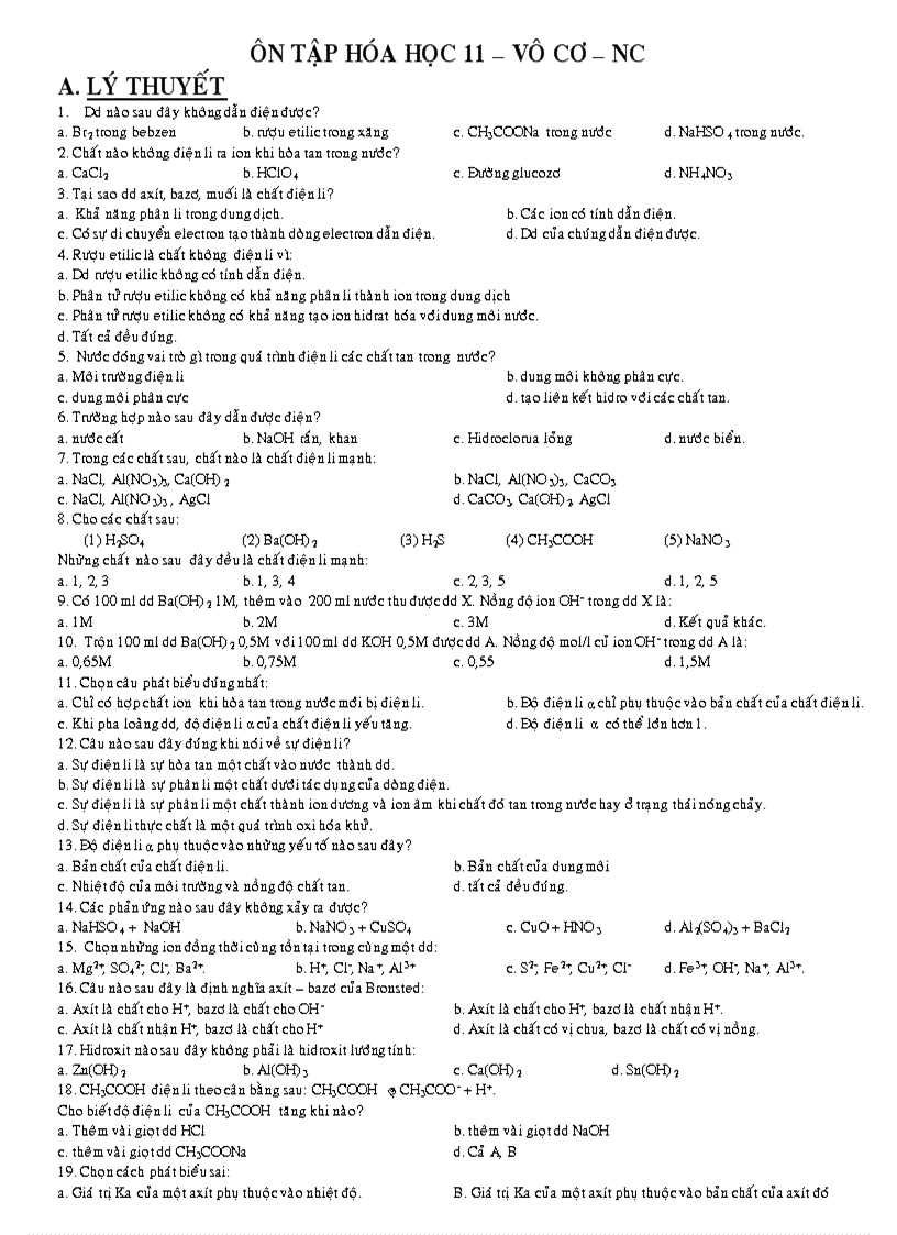 image for page Ôn tập hóa học 11 vô cơ nc