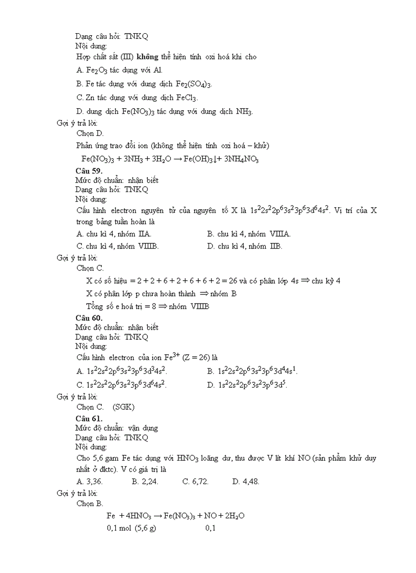 image for page TÀI LIỆU BỒI DƯỠNG CÁN BỘ QUẢN LÍ VÀ GIÁO VIÊN BIÊN SOẠN ĐỀ KIỂM TRA XÂY DỰNG THƯ VIỆN CÂU HỎI VÀ BÀI TẬP MÔN Hoá học CẤP TRUNG HỌC PHỔ THÔNG
