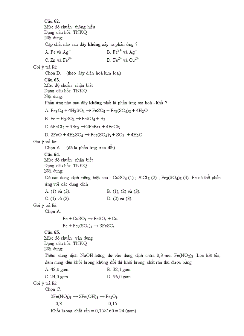 image for page TÀI LIỆU BỒI DƯỠNG CÁN BỘ QUẢN LÍ VÀ GIÁO VIÊN BIÊN SOẠN ĐỀ KIỂM TRA XÂY DỰNG THƯ VIỆN CÂU HỎI VÀ BÀI TẬP MÔN Hoá học CẤP TRUNG HỌC PHỔ THÔNG