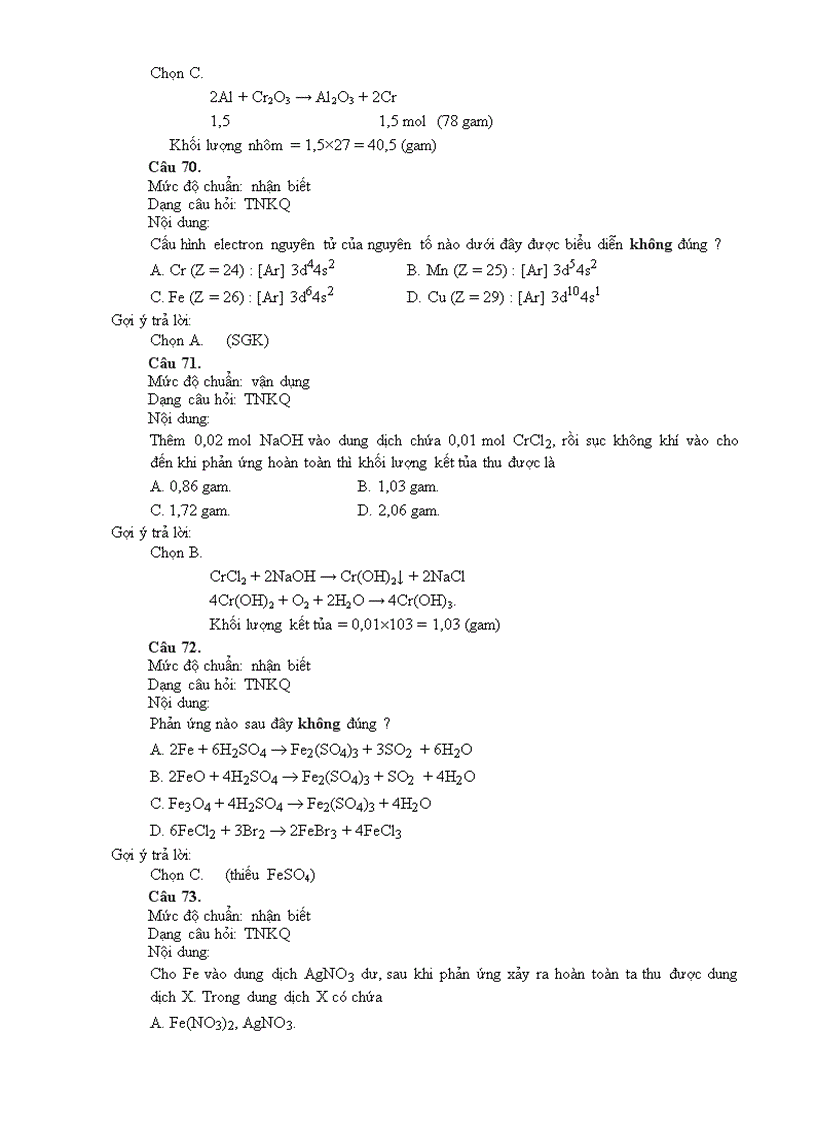 image for page TÀI LIỆU BỒI DƯỠNG CÁN BỘ QUẢN LÍ VÀ GIÁO VIÊN BIÊN SOẠN ĐỀ KIỂM TRA XÂY DỰNG THƯ VIỆN CÂU HỎI VÀ BÀI TẬP MÔN Hoá học CẤP TRUNG HỌC PHỔ THÔNG