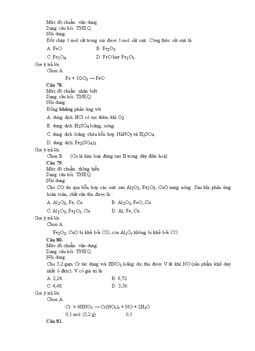 image for page TÀI LIỆU BỒI DƯỠNG CÁN BỘ QUẢN LÍ VÀ GIÁO VIÊN BIÊN SOẠN ĐỀ KIỂM TRA XÂY DỰNG THƯ VIỆN CÂU HỎI VÀ BÀI TẬP MÔN Hoá học CẤP TRUNG HỌC PHỔ THÔNG