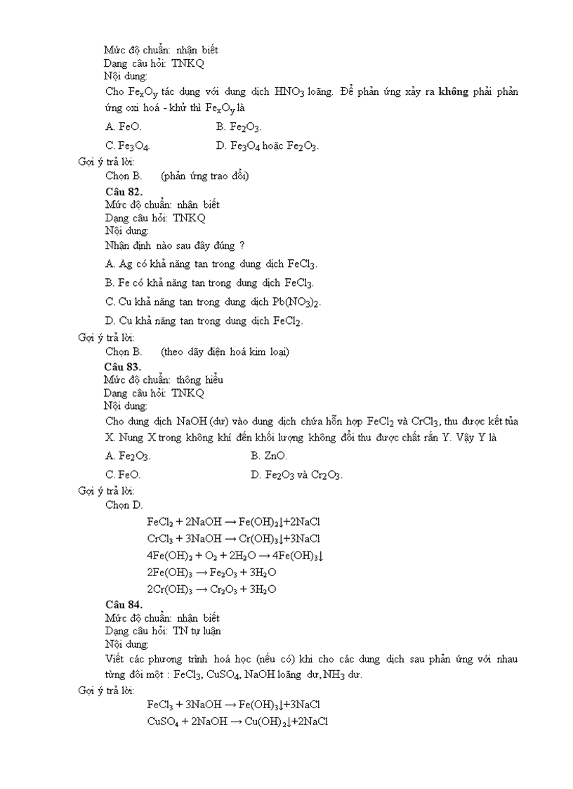 image for page TÀI LIỆU BỒI DƯỠNG CÁN BỘ QUẢN LÍ VÀ GIÁO VIÊN BIÊN SOẠN ĐỀ KIỂM TRA XÂY DỰNG THƯ VIỆN CÂU HỎI VÀ BÀI TẬP MÔN Hoá học CẤP TRUNG HỌC PHỔ THÔNG