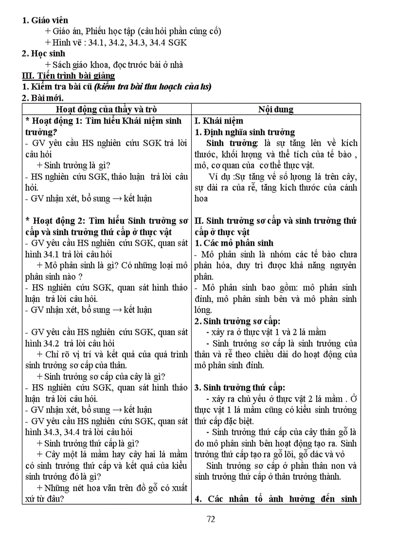 image for page Giáo án Sinh học 11 cơ bản