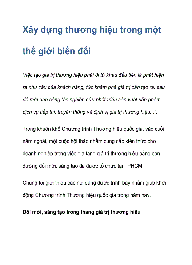 image for page Xây dựng thương hiệu trong một thế giới biến đổi