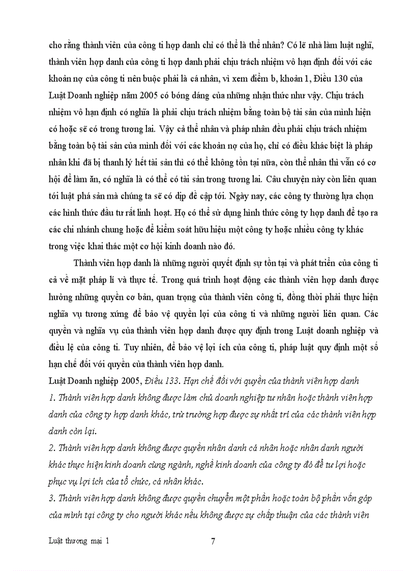 image for page Bài tập học kì thương mại 1 nè công ty hợp danh