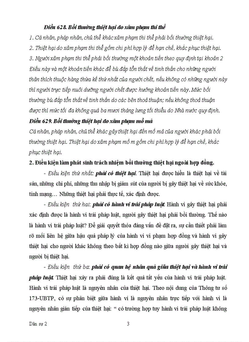 image for page Bài tập học kì dân sự 2 bồi thường thiệt hại do xâm phạm thi thể mồ mả