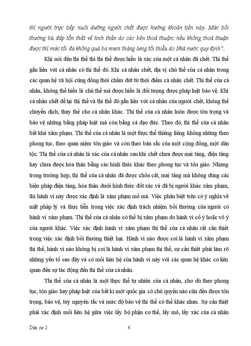 image for page Bài tập học kì dân sự 2 bồi thường thiệt hại do xâm phạm thi thể mồ mả