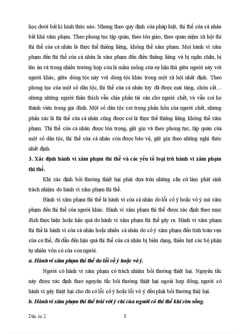 image for page Bài tập học kì dân sự 2 bồi thường thiệt hại do xâm phạm thi thể mồ mả