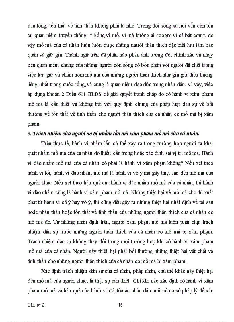 image for page Bài tập học kì dân sự 2 bồi thường thiệt hại do xâm phạm thi thể mồ mả