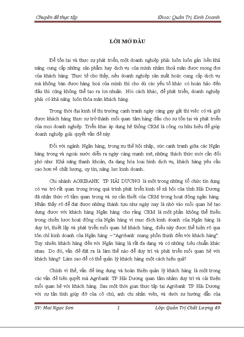 image for page Phát triển Quản trị quan hệ khách hàng tại Ngân hàng Nông nghiệp và Phát triển nông thôn chi nhánh TP Hải Dương