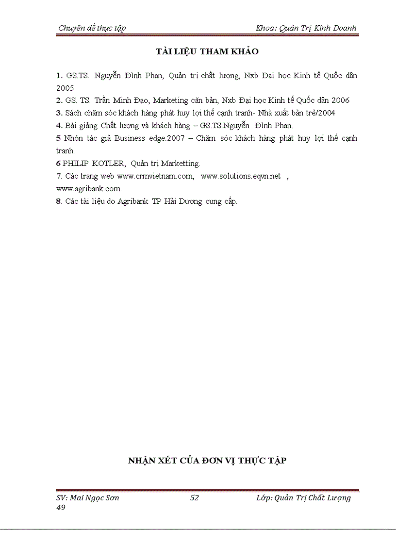 image for page Phát triển Quản trị quan hệ khách hàng tại Ngân hàng Nông nghiệp và Phát triển nông thôn chi nhánh TP Hải Dương