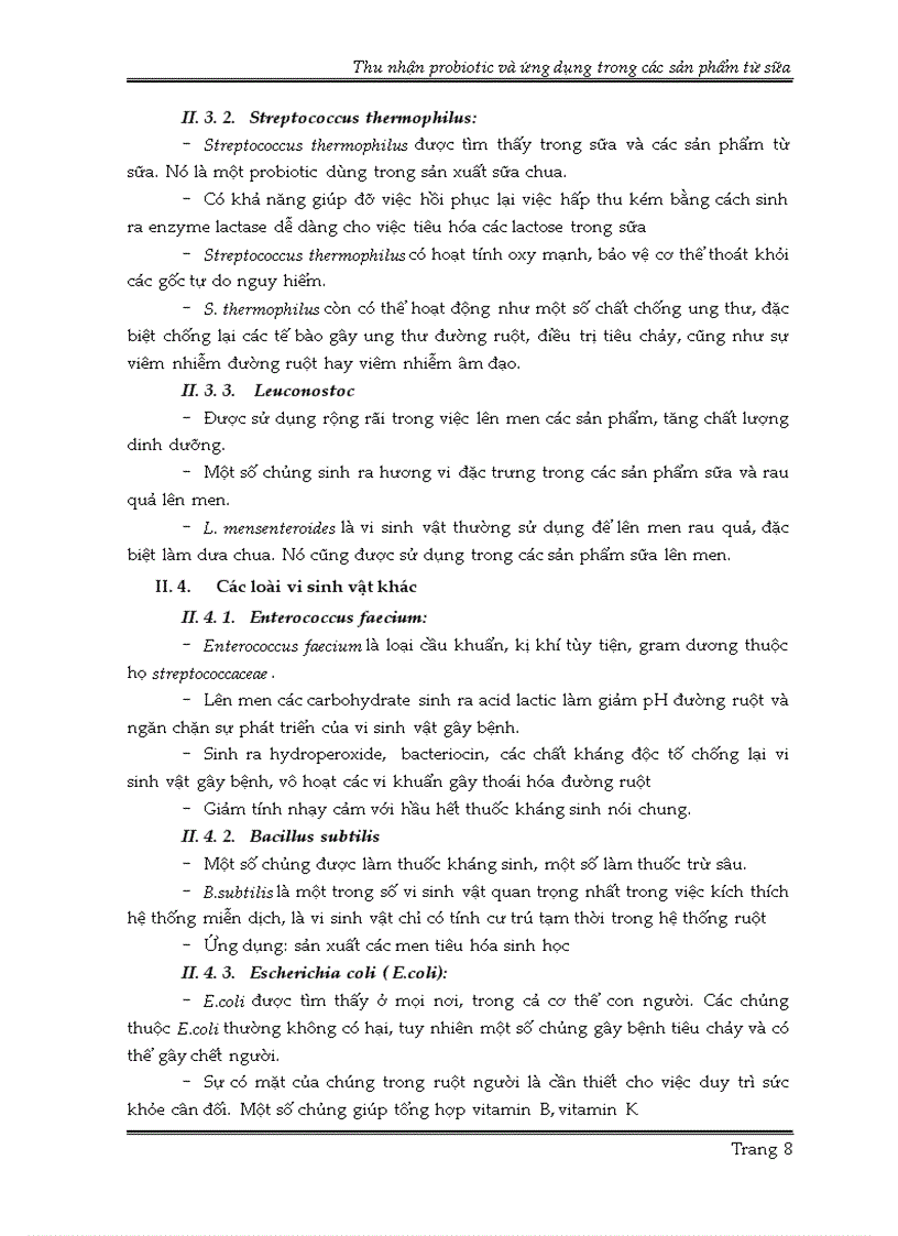 image for page Thu nhận probiotic và ứng dụng trong các sản phẩm từ sữa