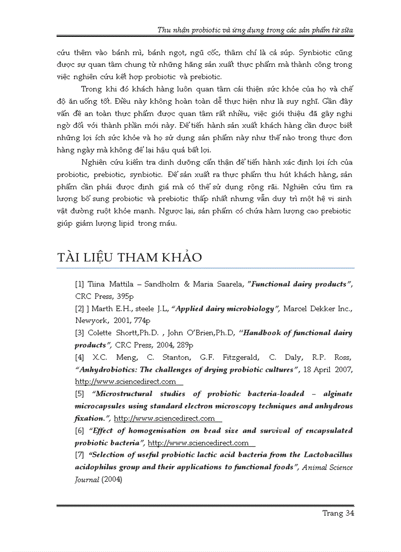 image for page Thu nhận probiotic và ứng dụng trong các sản phẩm từ sữa