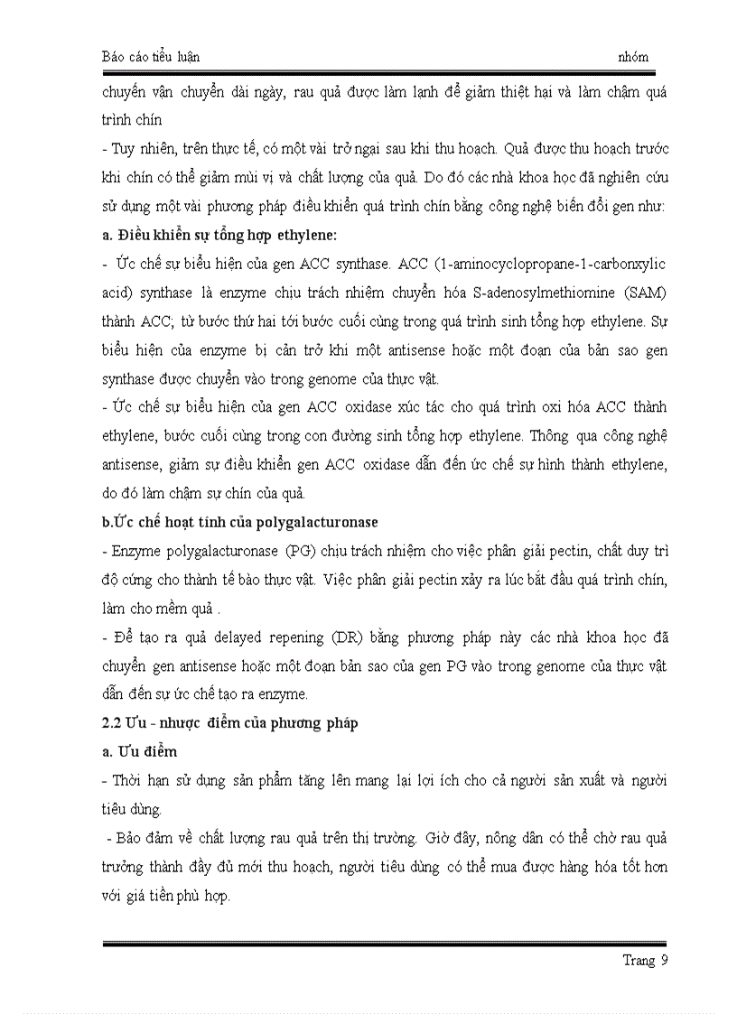 image for page Ứng dụng kỹ thuật antisense trong quá trình làm chậm chín của quả