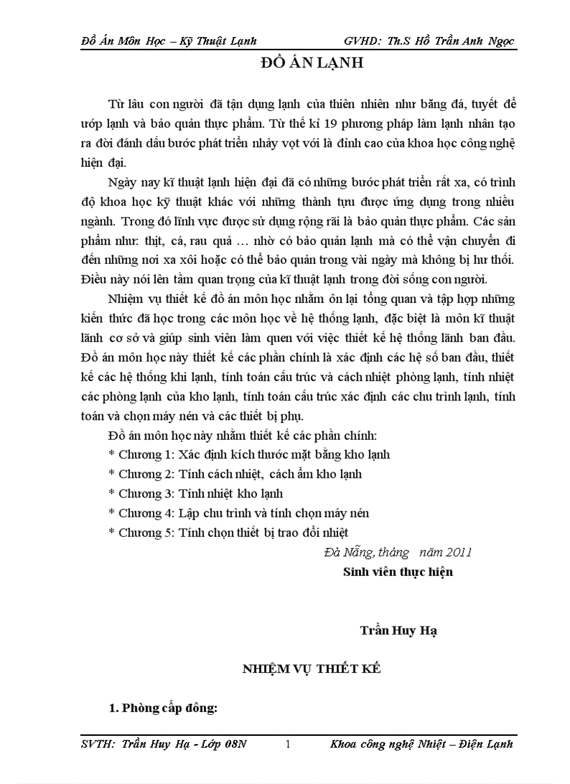 image for page Thiết kế kho lạnh trữ đông cá năng suất 5 tấn mẻ