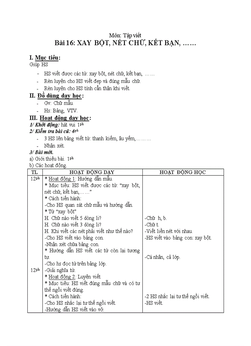 image for page Tập viết XAY BỘT NÉT CHỮ KẾT BẠN